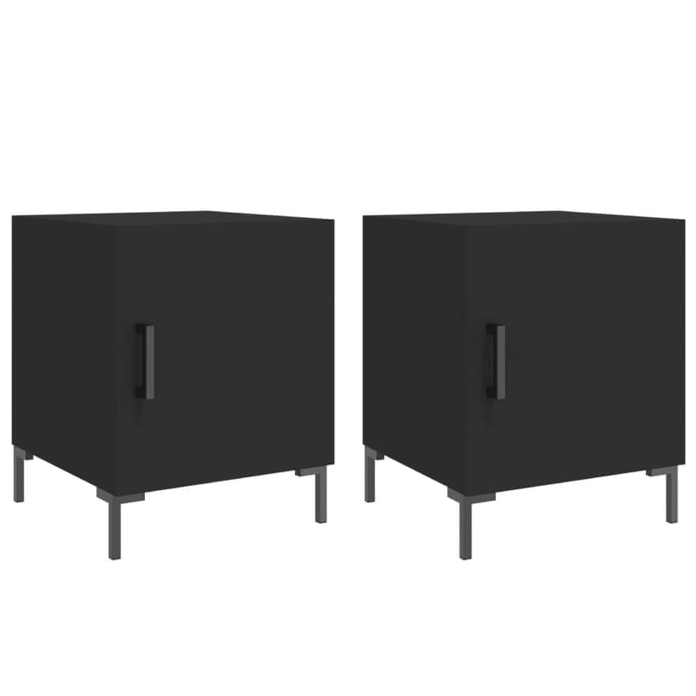 Vidaxl Nočné stolíky 2 ks čierne 40x40x50 cm kompozitné drevo